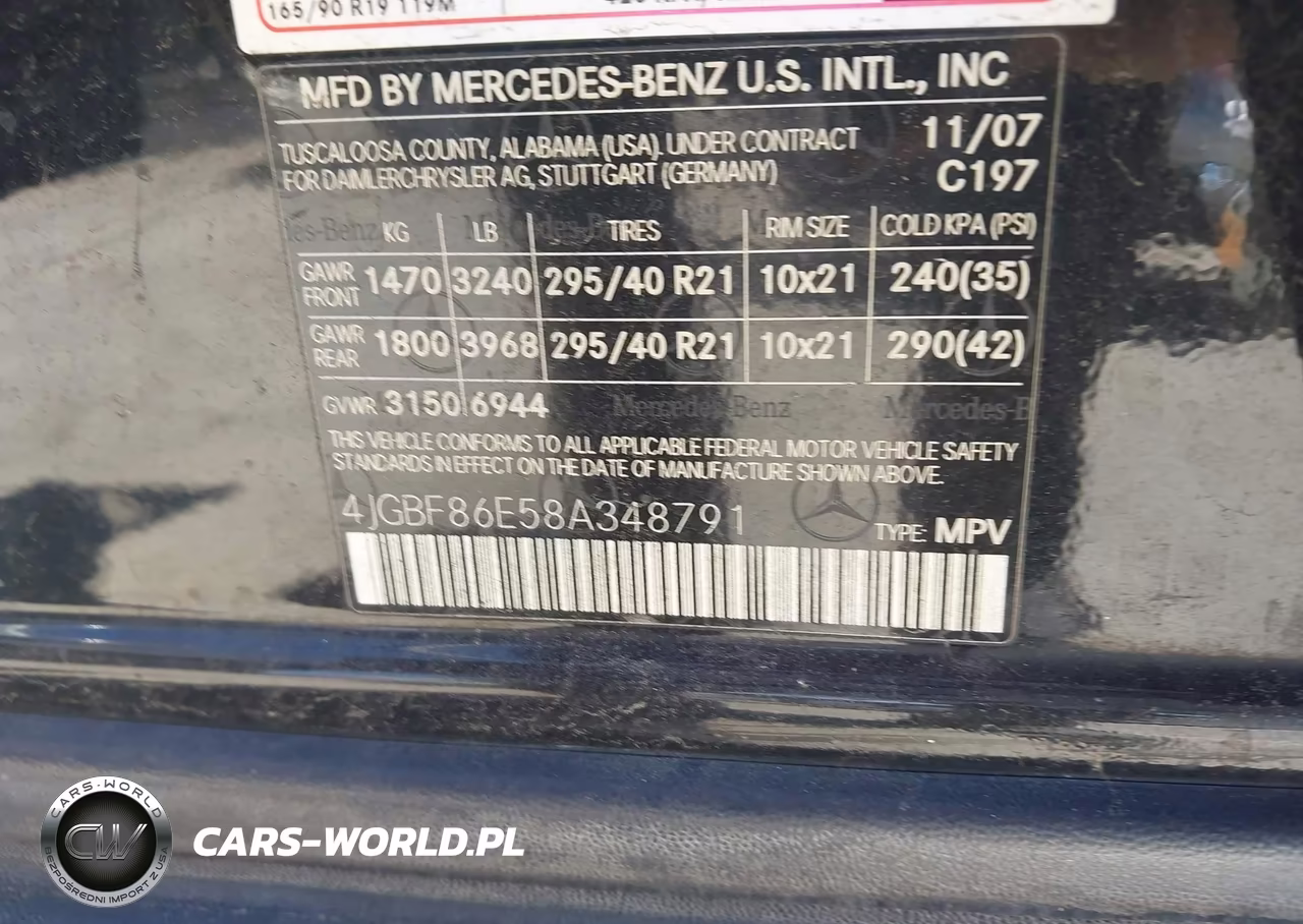 2008 Mercedes-Benz Gl 550 4Matic VIN:4JGBF86E58A348791 - 9