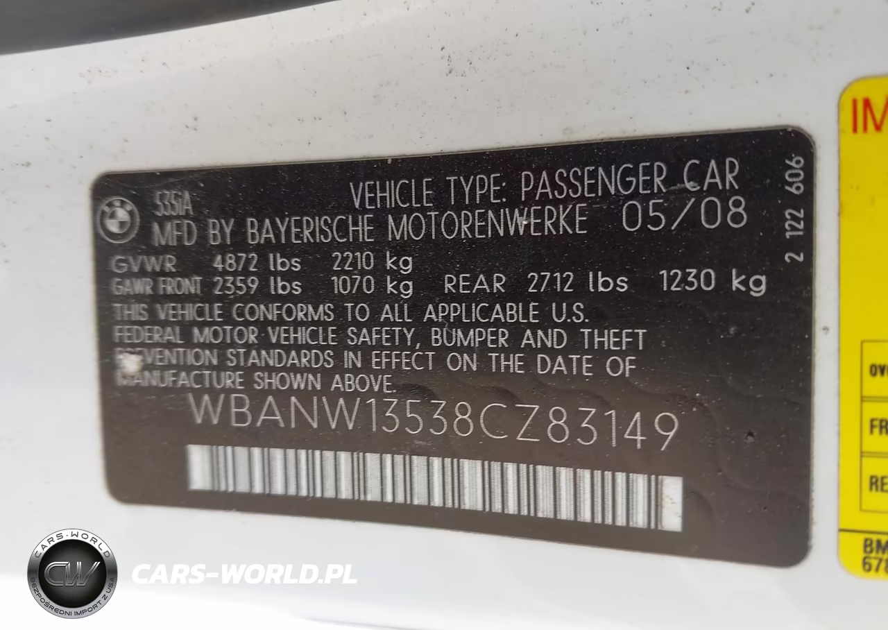 2008 BMW 535I VIN:WBANW13538CZ83149 - 9