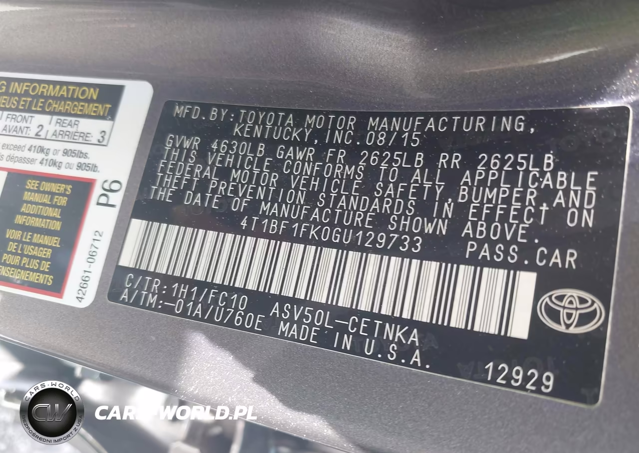 2016 Toyota Camry Le VIN:4T1BF1FK0GU129733 - 9