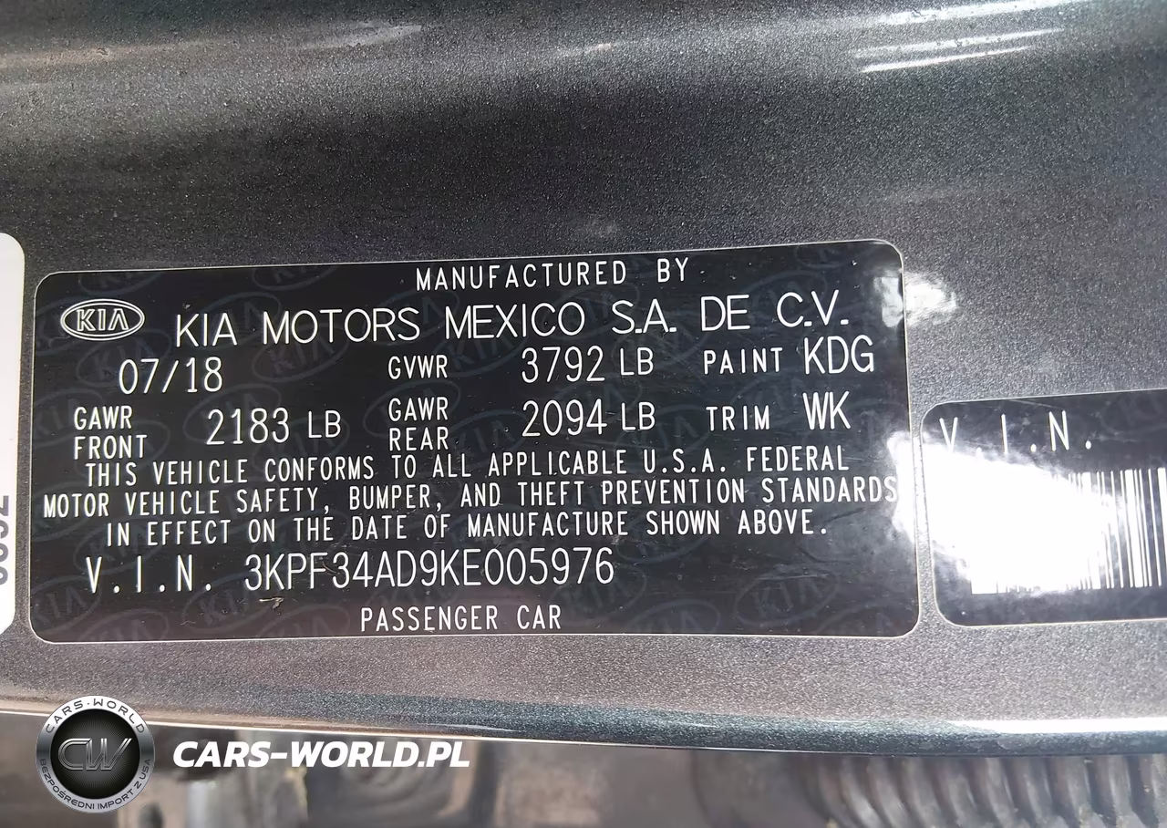 2019 Kia Forte S VIN:3KPF34AD9KE005976 - 9