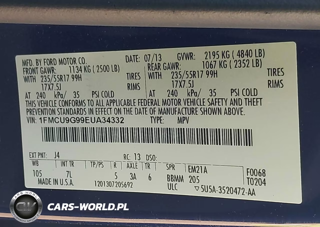 2014 Ford Escape Se VIN:1FMCU9G99EUA34332 - 9