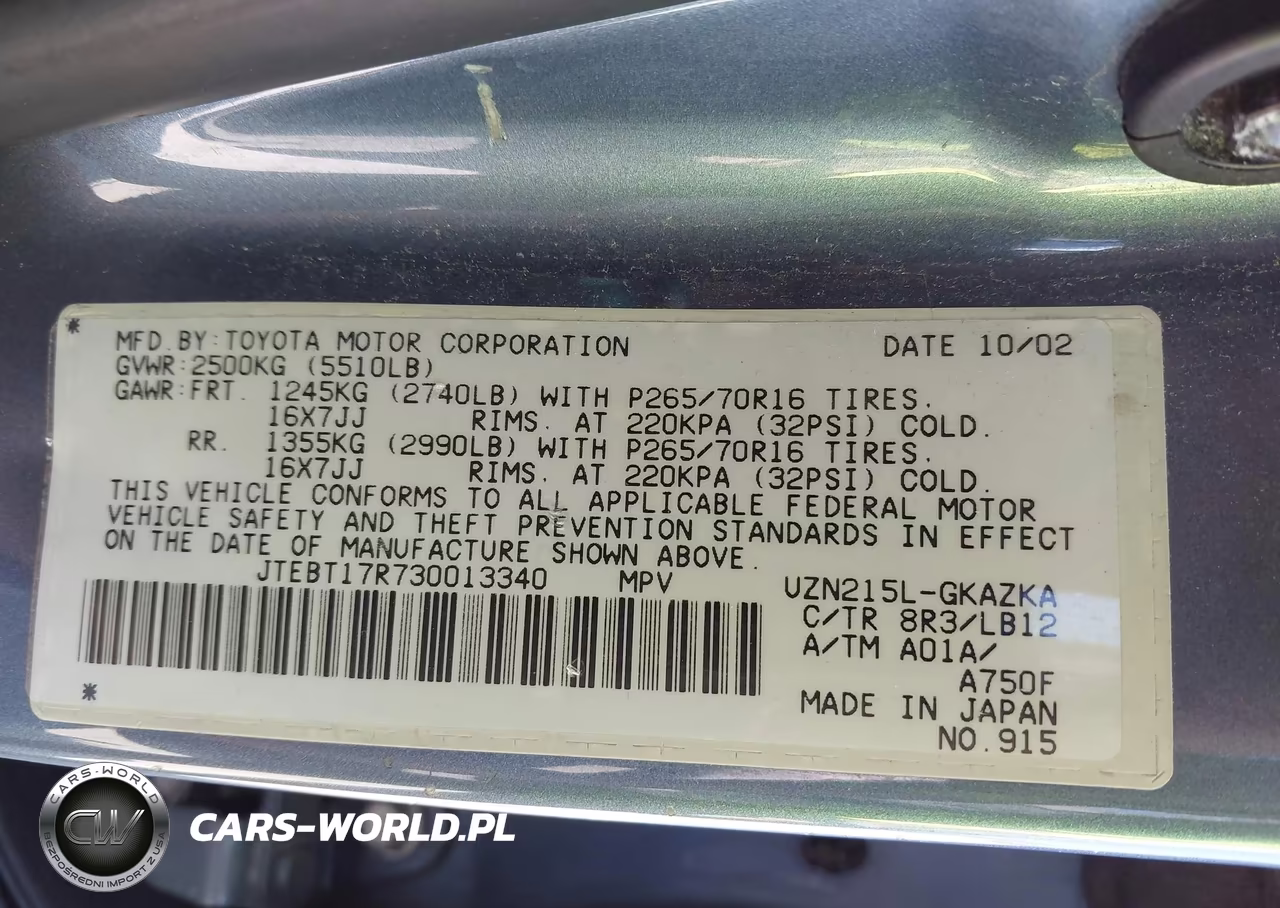 2003 Toyota 4Runner Limited V8 VIN:JTEBT17R730013340 - 9