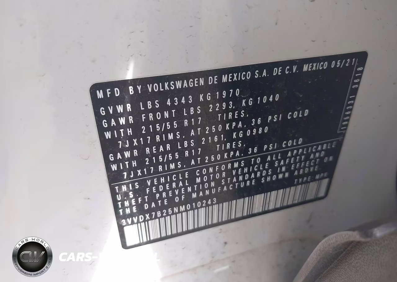 2022 Volkswagen Taos 1.5T S VIN:3VVDX7B25NM010243 - 9