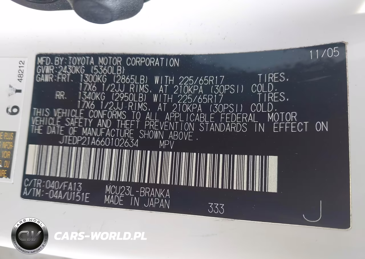 2006 Toyota Highlander Limited V6 VIN:JTEDP21A660102634 - 9