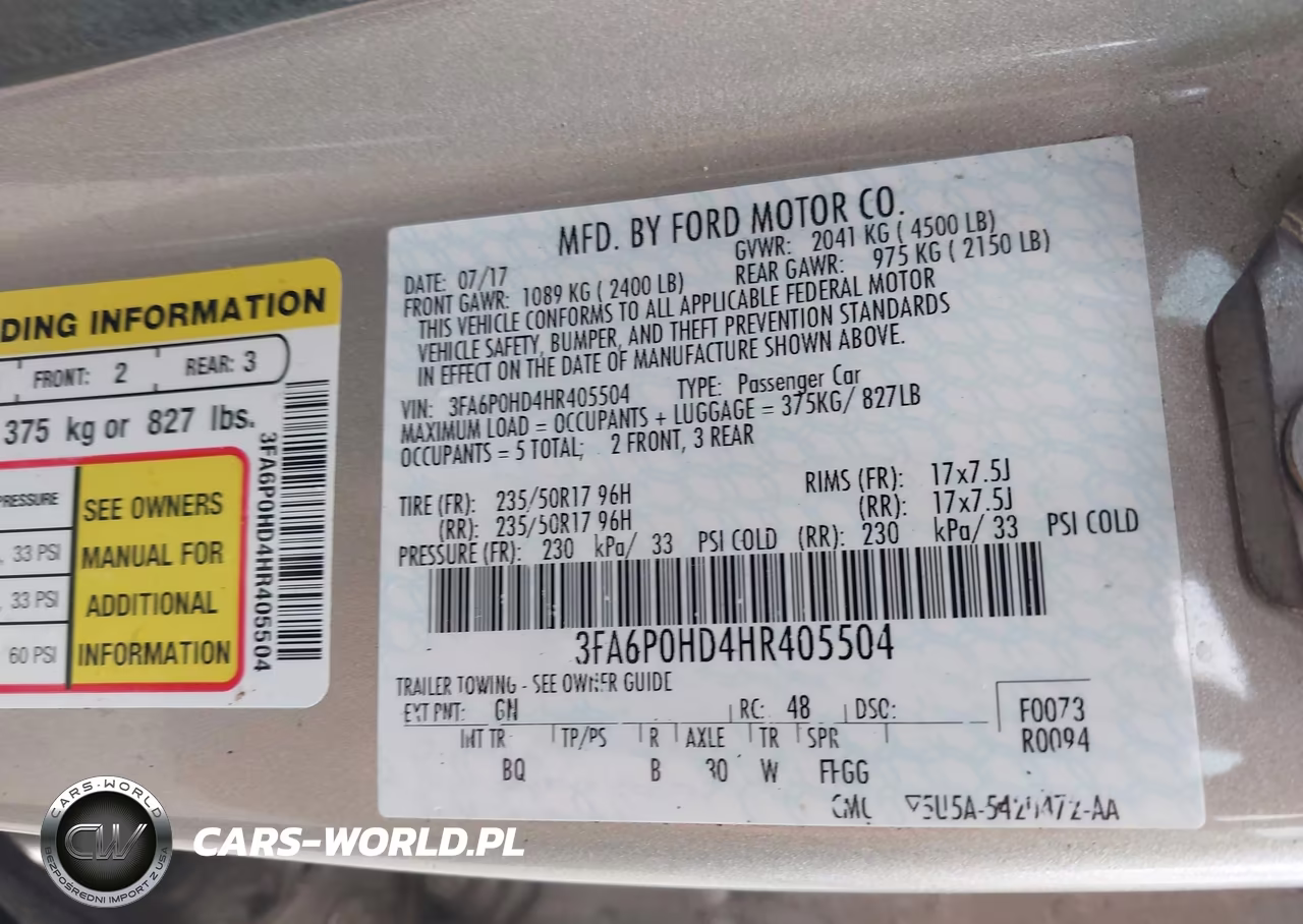 2017 Ford Fusion Se VIN:3FA6P0HD4HR405504 - 9
