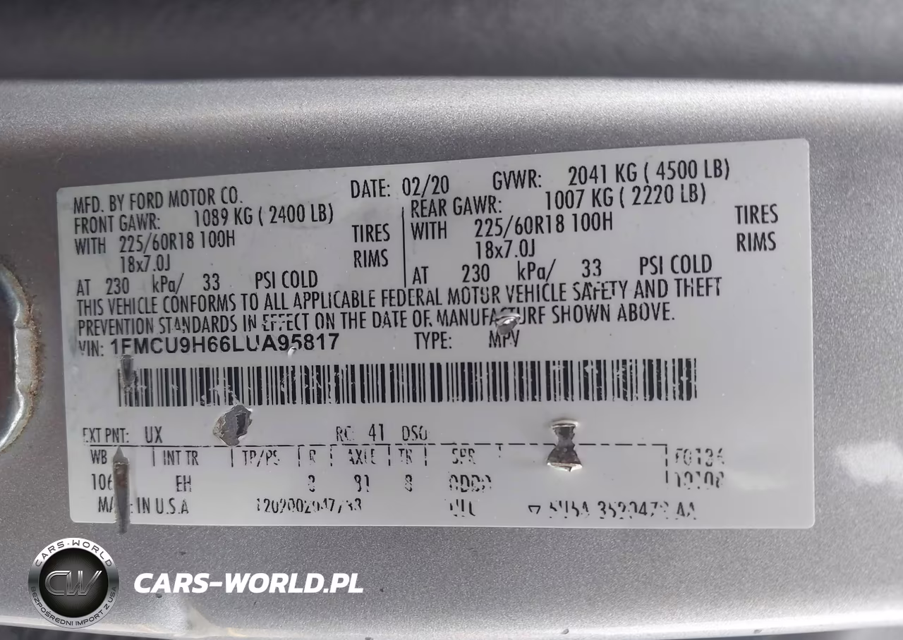 2020 Ford Escape Sel VIN:1FMCU9H66LUA95817 - 9