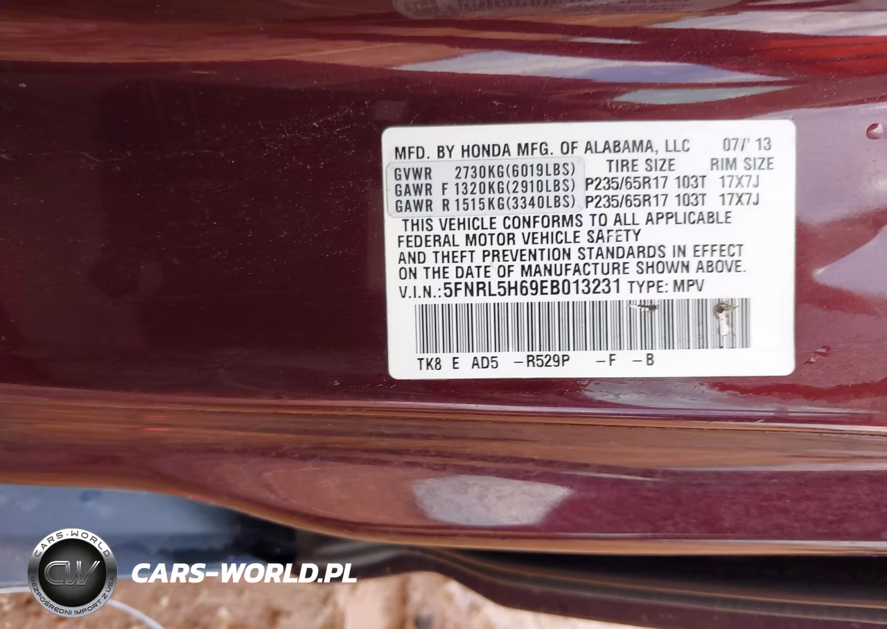 2014 Honda Odyssey Ex-L VIN:5FNRL5H69EB013231 - 9