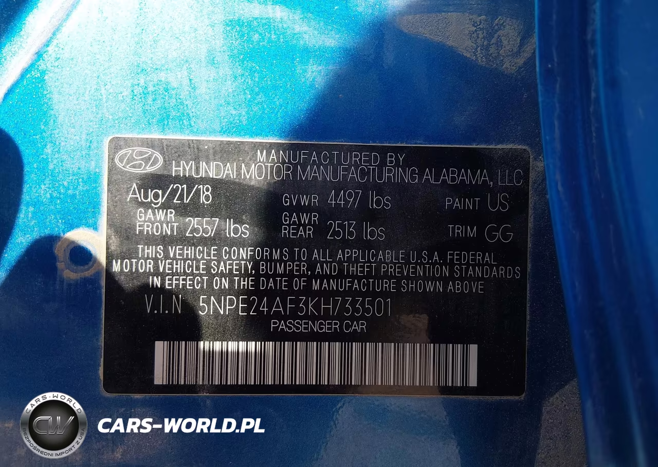 2019 Hyundai Sonata Se VIN:5NPE24AF3KH733501 - 9