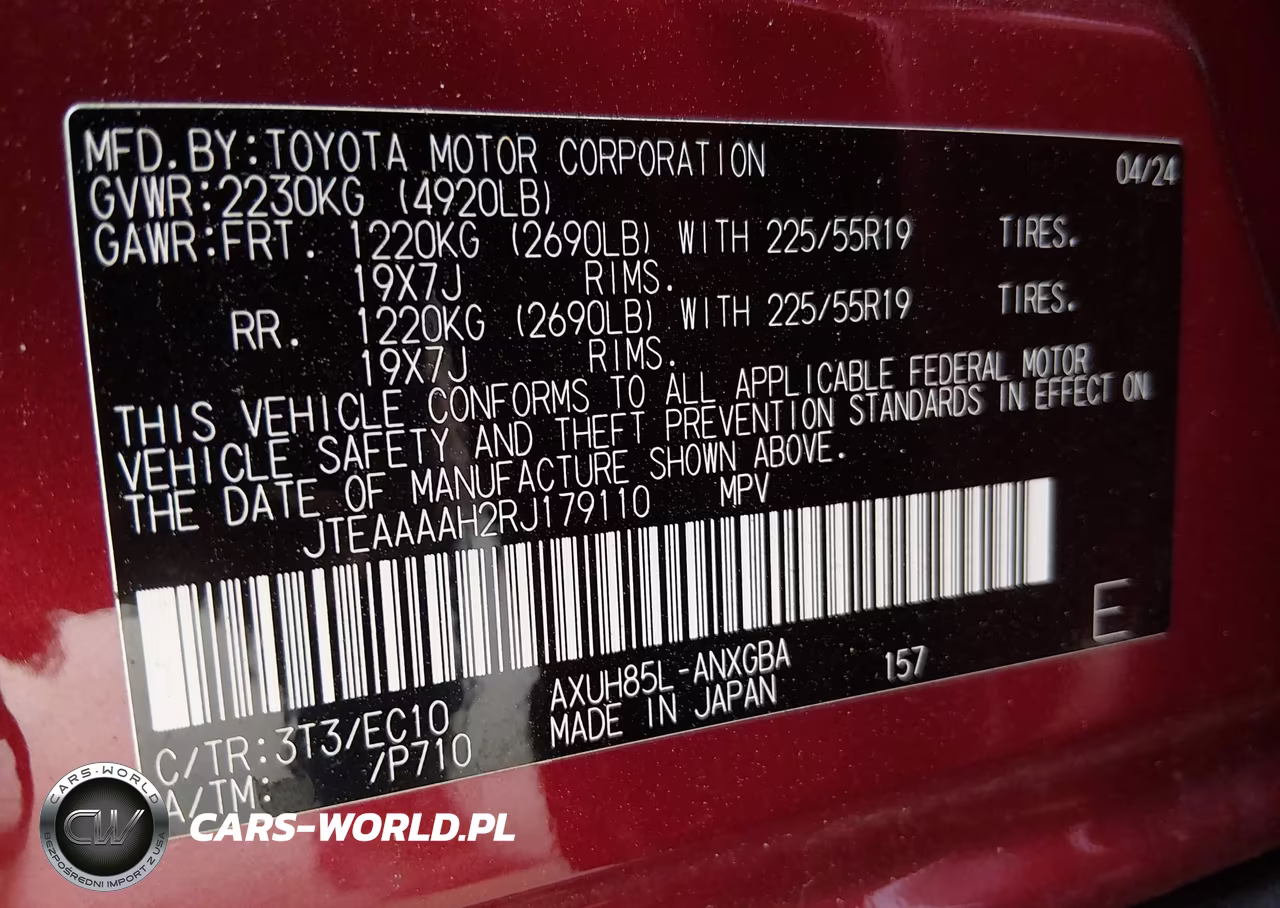 2024 Toyota Venza Xle VIN:JTEAAAAH2RJ179110 - 9