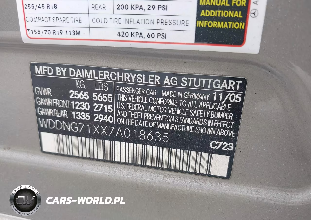 2007 Mercedes-Benz S 550 VIN:WDDNG71XX7A018635 - 9