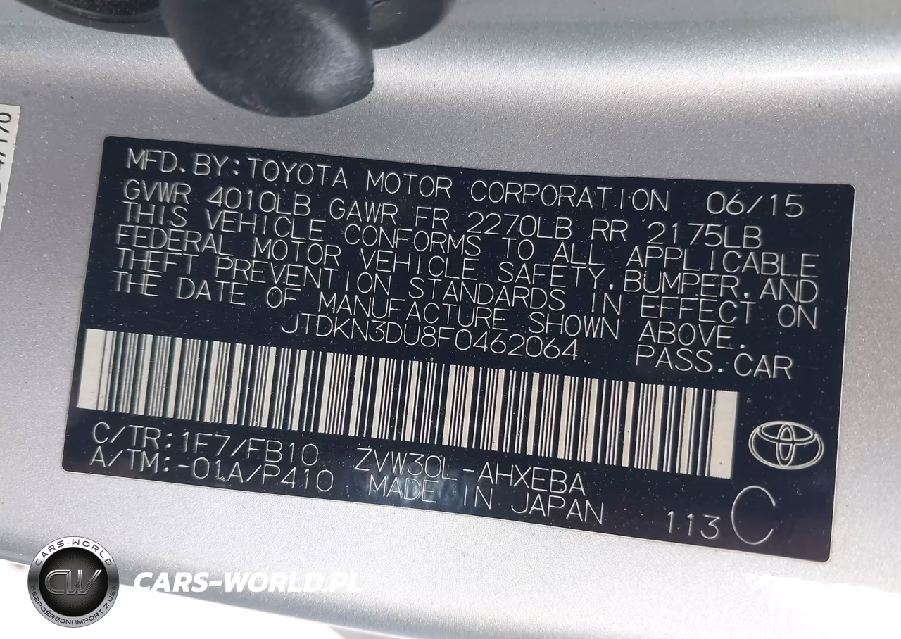 2015 Toyota Prius Two VIN:JTDKN3DU8F0462064 - 9