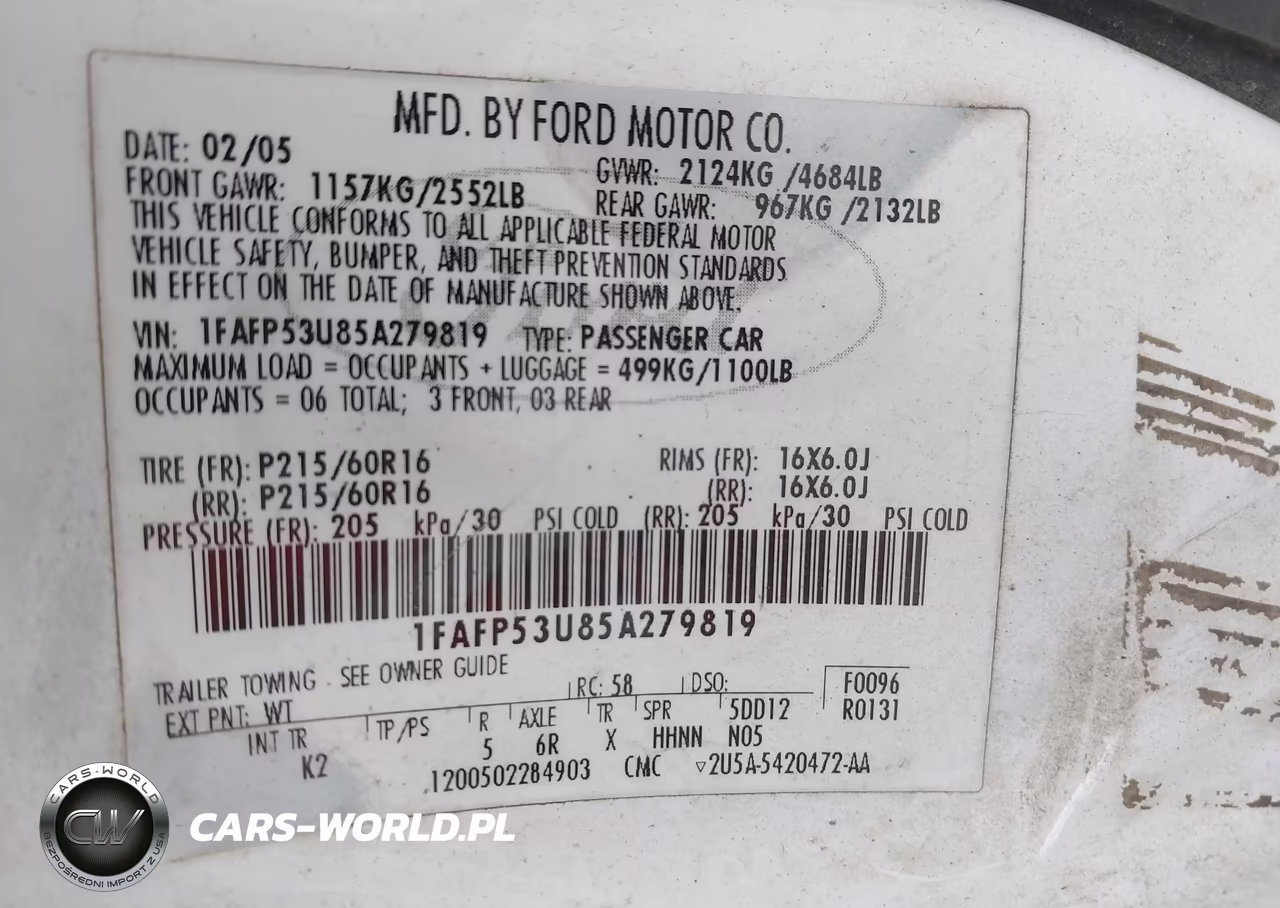 2005 Ford Taurus Se VIN:1FAFP53U85A279819 - 9