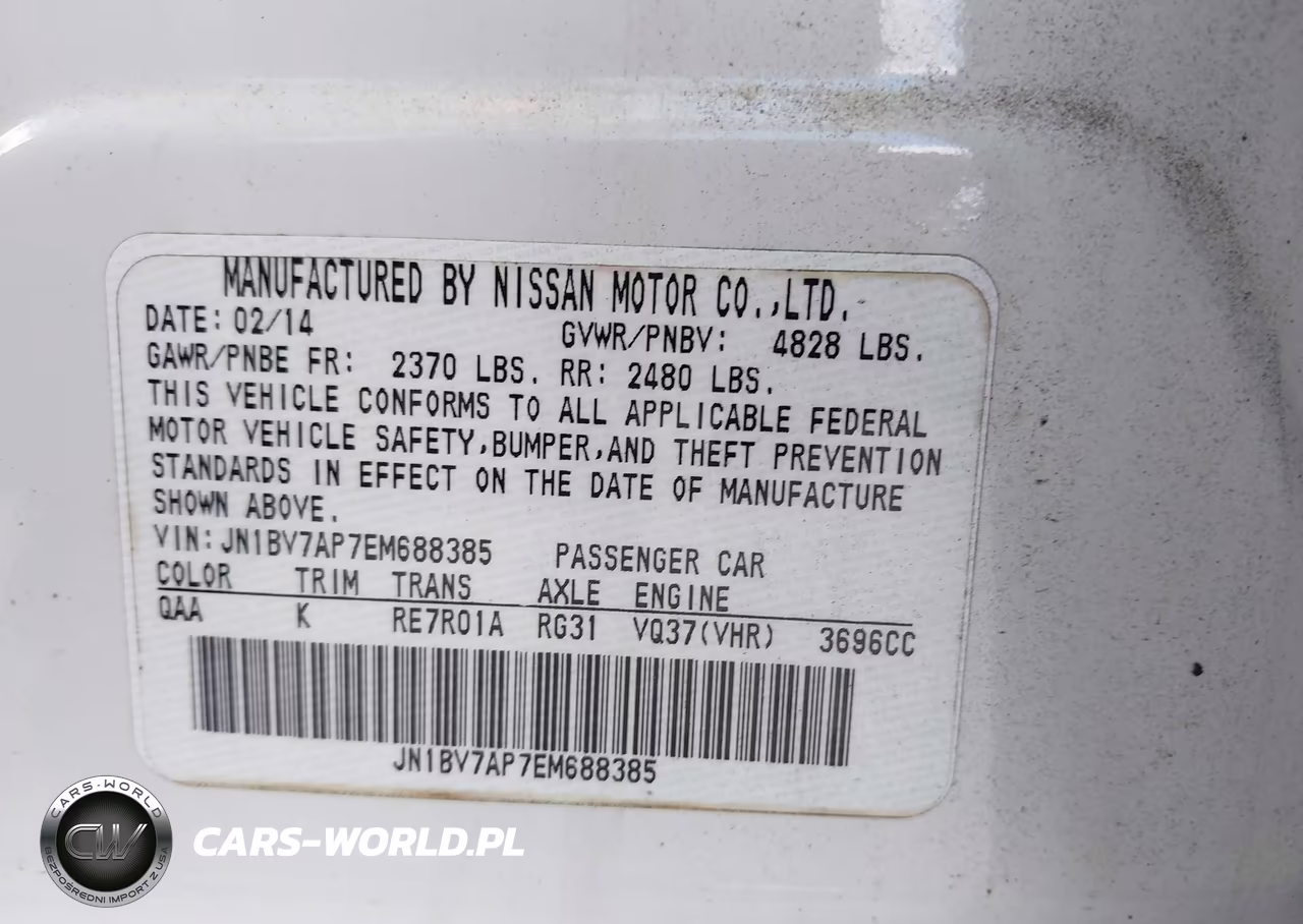 2014 Infiniti Q50 VIN:JN1BV7AP7EM688385 - 9