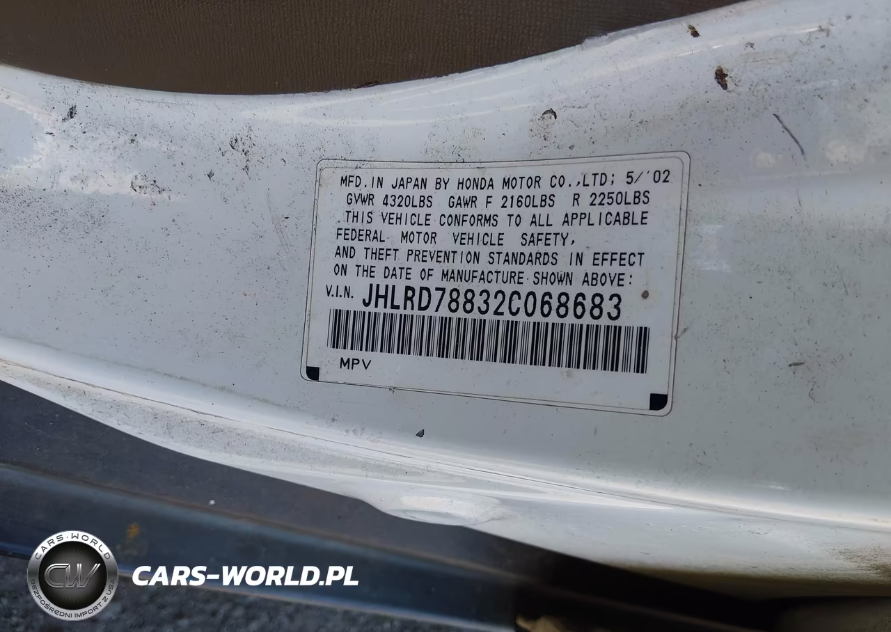 2002 Honda Cr-V Ex VIN:JHLRD78832C068683 - 9