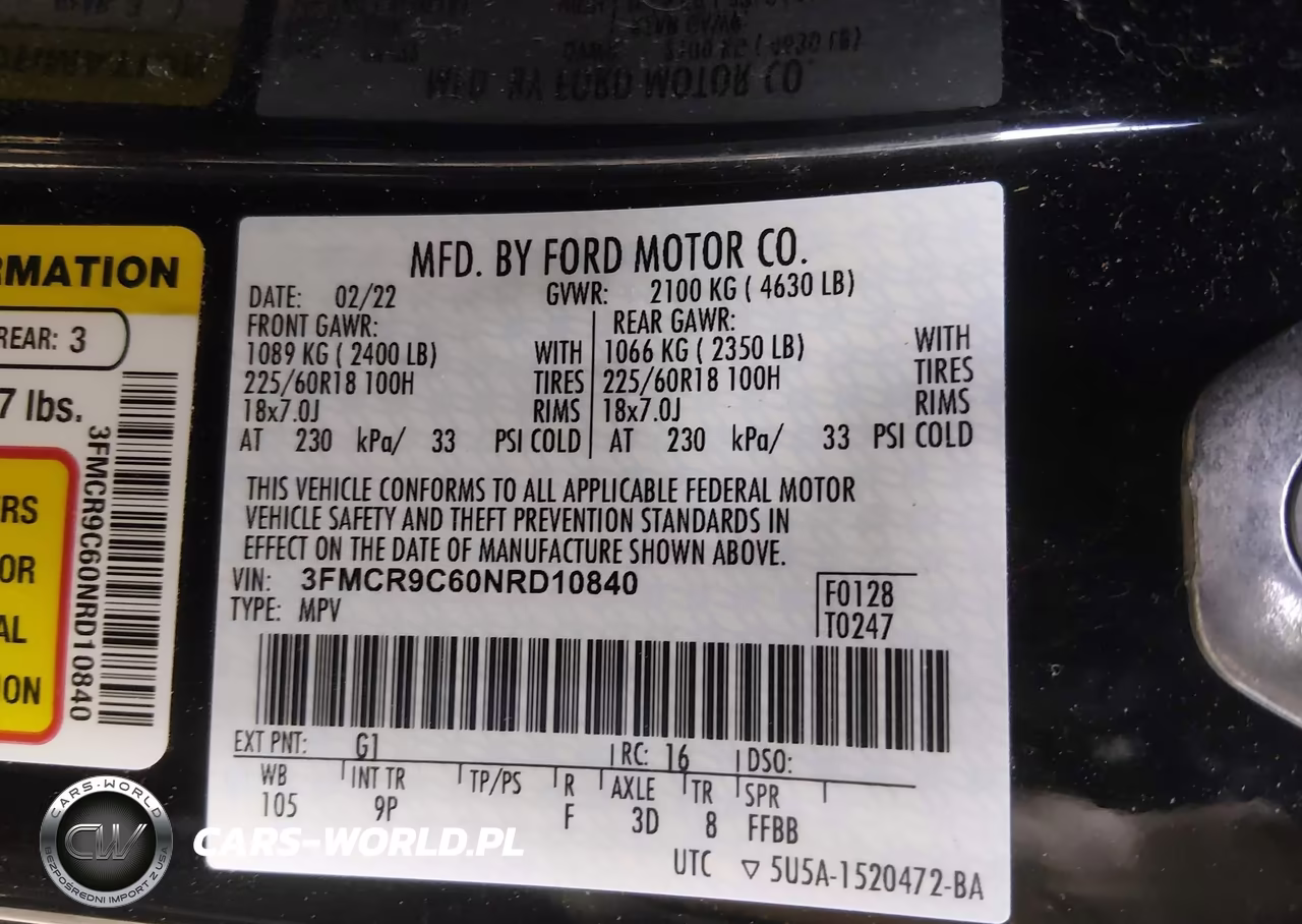 2022 Ford Bronco Sport Outer Banks VIN:3FMCR9C60NRD10840 - 9