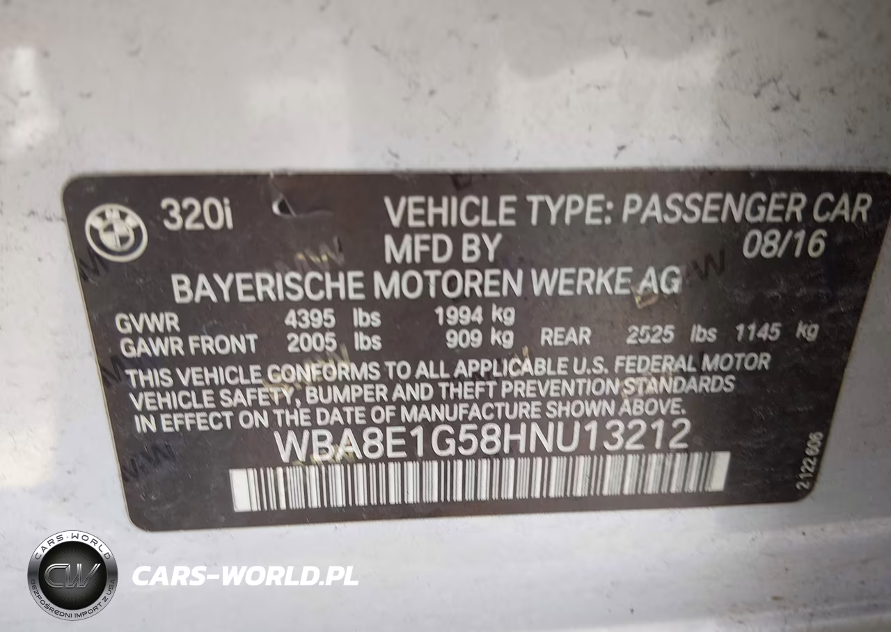 2017 BMW 320I VIN:WBA8E1G58HNU13212 - 9