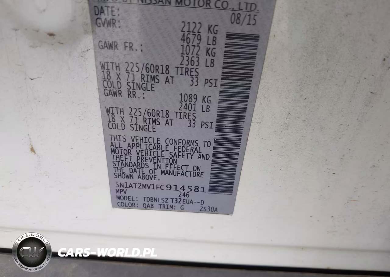 2015 Nissan Rogue Sl VIN:5N1AT2MV1FC914581 - 9