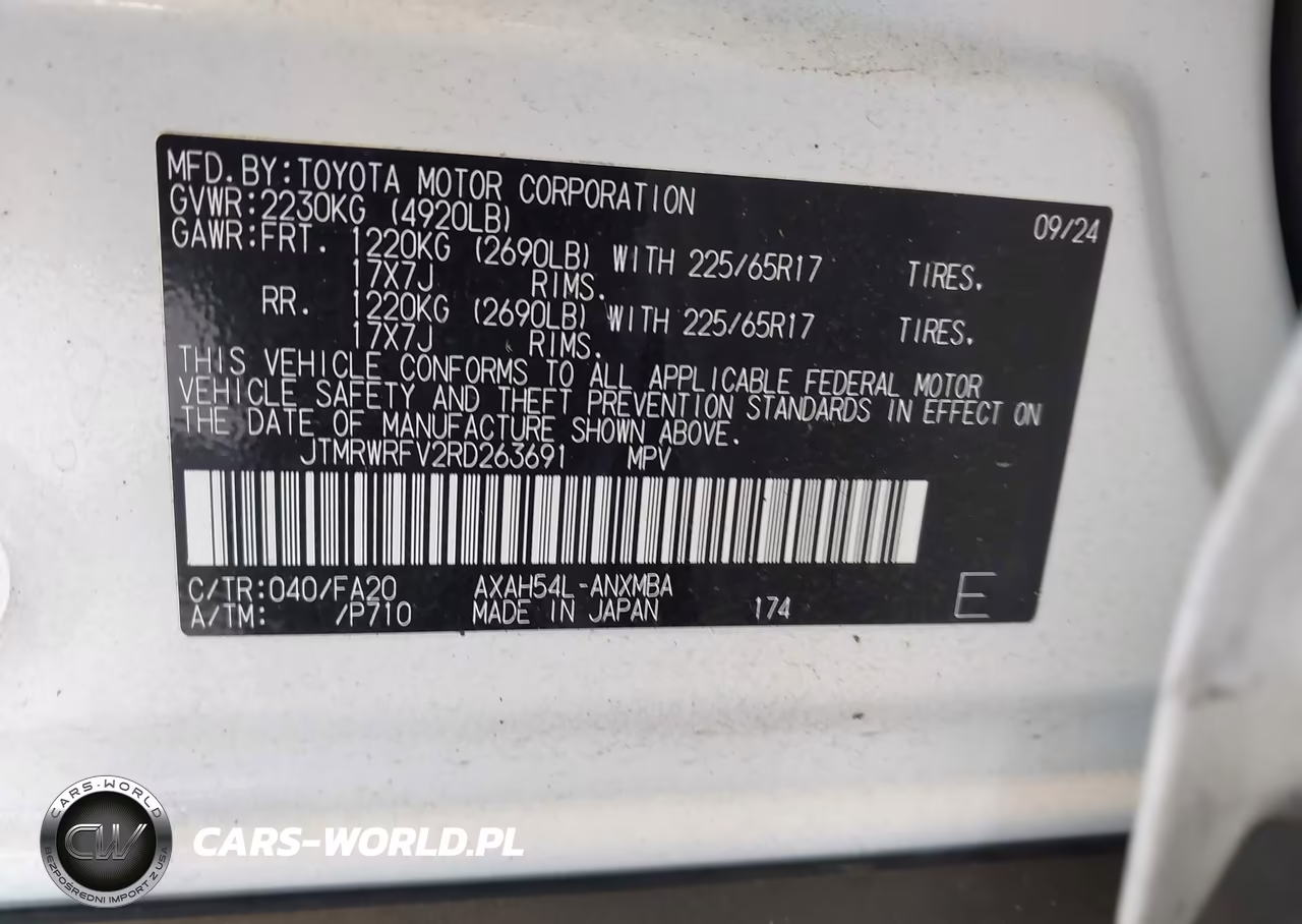 2024 Toyota Rav4 Hybrid Xle VIN:JTMRWRFV2RD263691 - 9