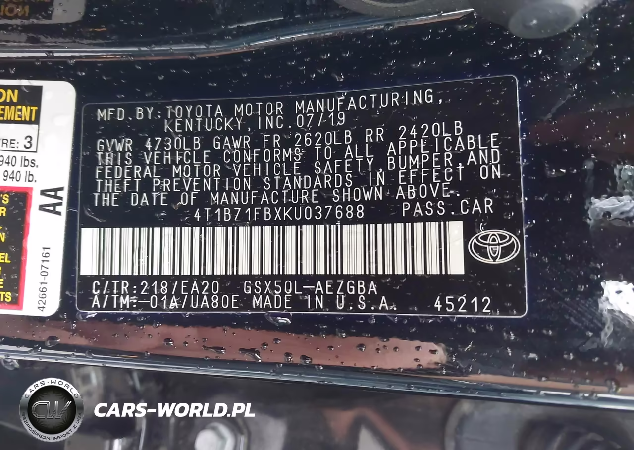 2019 Toyota Avalon Xle VIN:4T1BZ1FBXKU037688 - 9