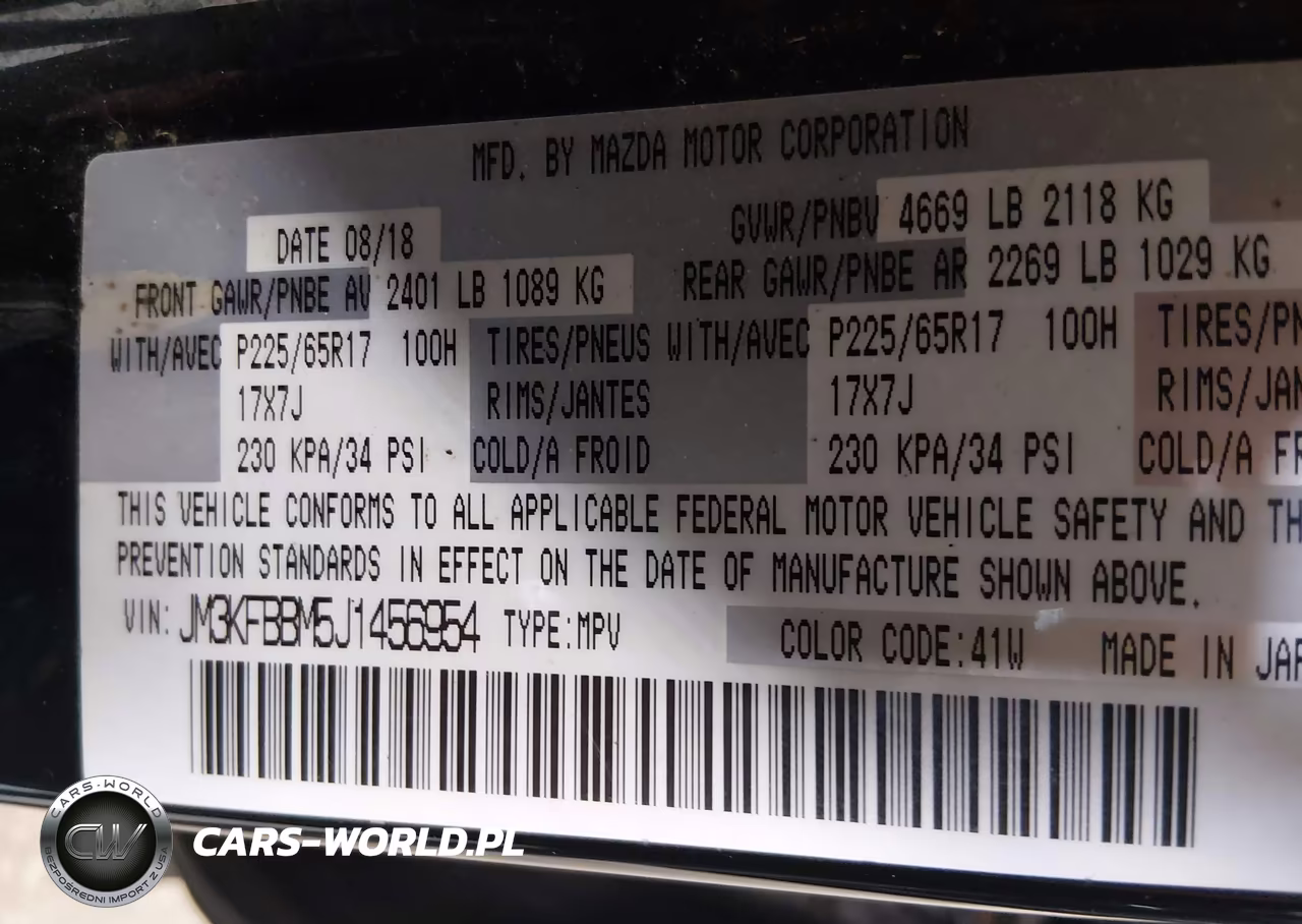 2018 Mazda Cx-5 Sport VIN:JM3KFBBM5J1456954 - 9