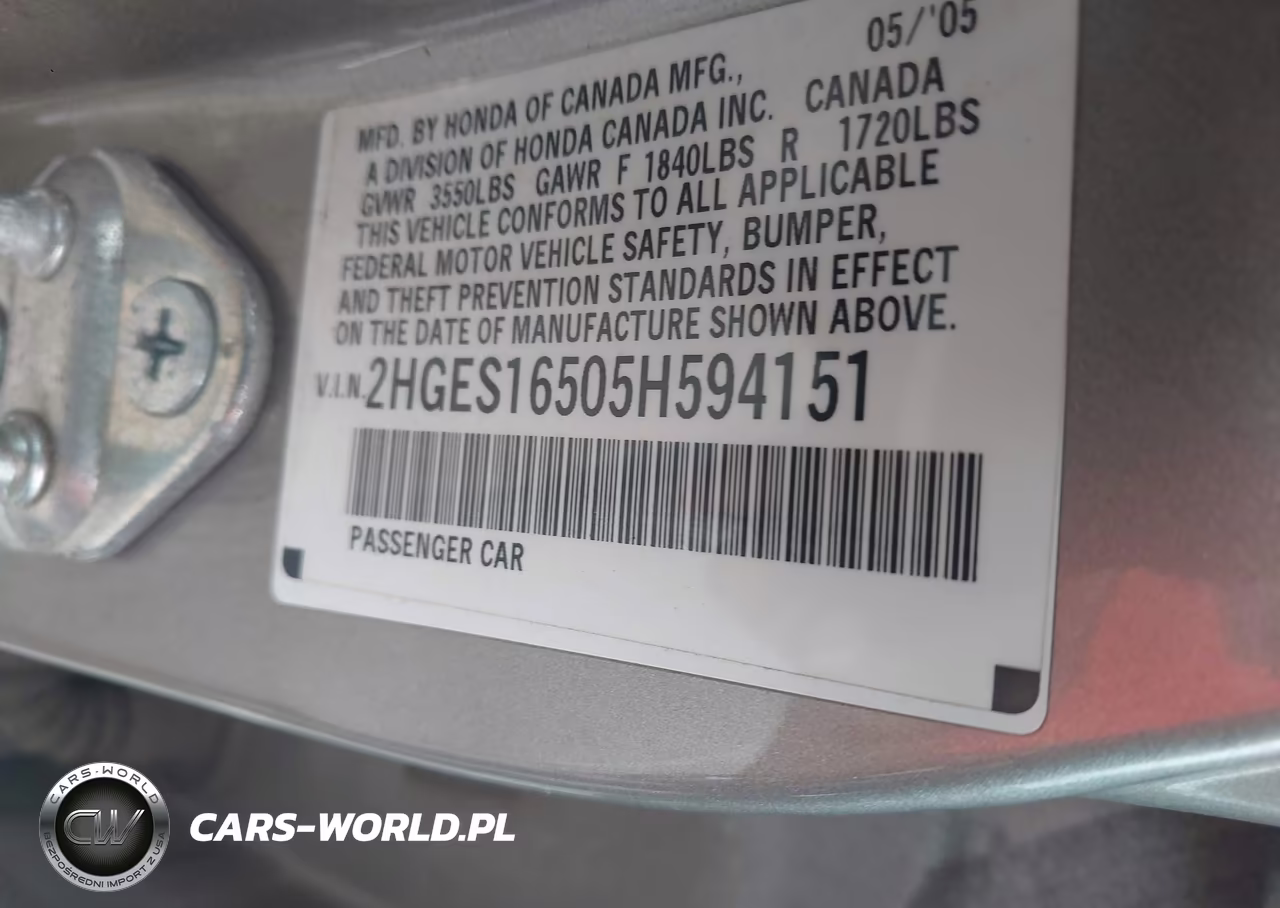 2005 Honda Civic Lx VIN:2HGES16505H594151 - 9