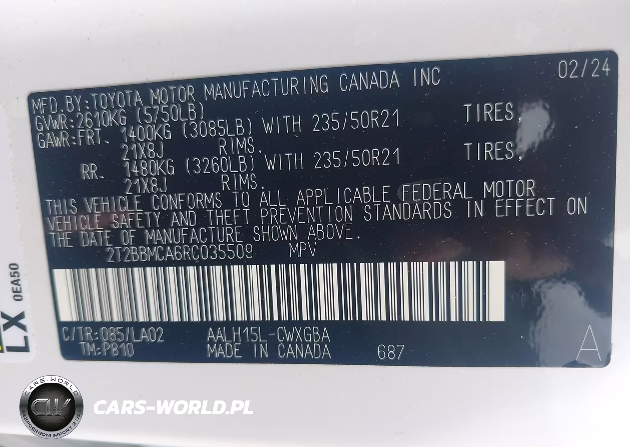 2024 Lexus Rx 350H Luxury VIN:2T2BBMCA6RC035509 - 9