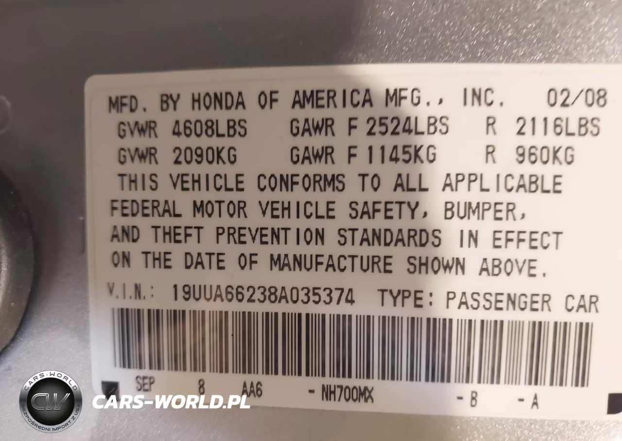 2008 Acura Tl 3.2 VIN:19UUA66238A035374 - 9