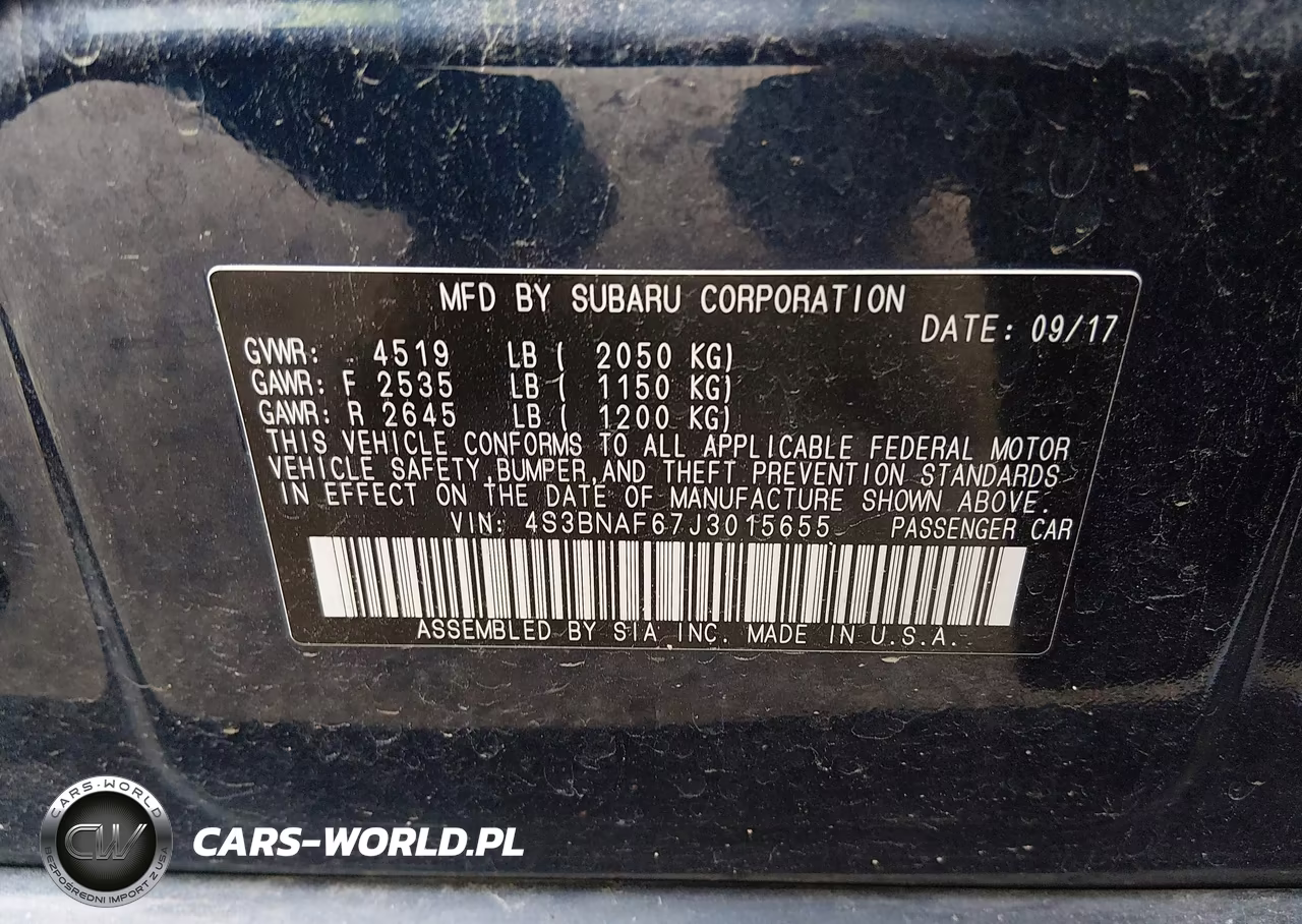 2018 Subaru Legacy 2.5I Premium VIN:4S3BNAF67J3015655 - 9