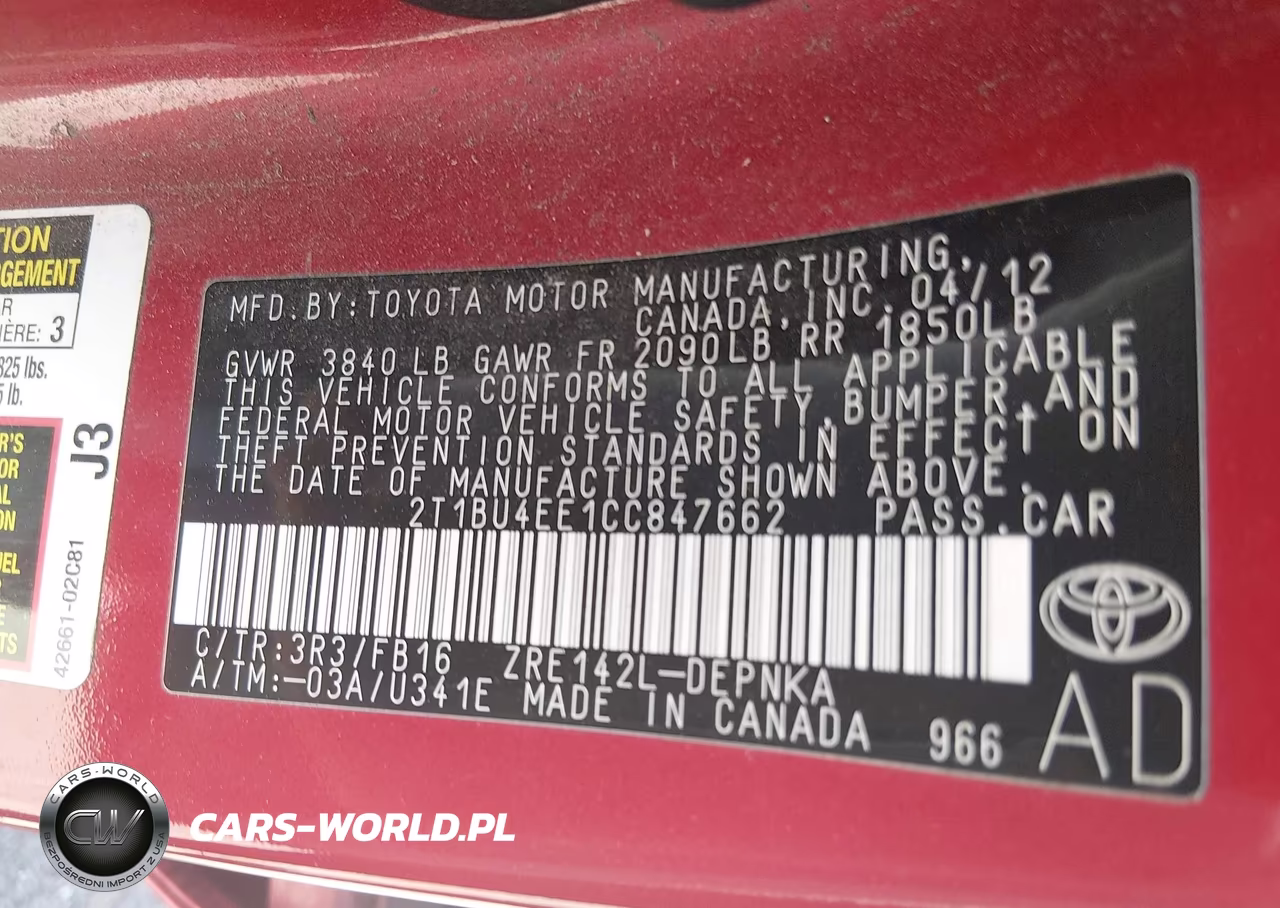 2012 Toyota Corolla Le VIN:2T1BU4EE1CC847662 - 9