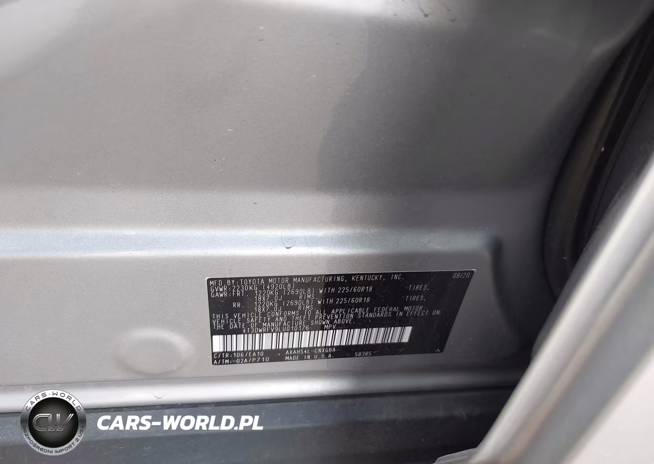 2020 Toyota Rav4 Hybrid Limited VIN:4T3DWRFV9LU010176 - 9
