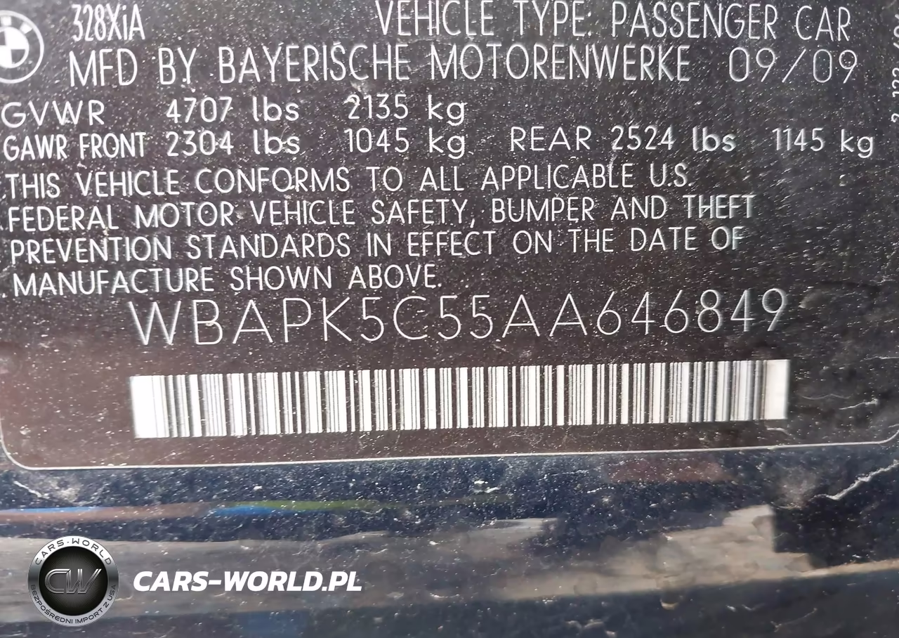 2010 BMW 328I xDrive VIN:WBAPK5C55AA646849 - 9