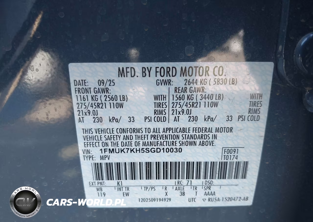 2025 Ford Explorer St-Line VIN:1FMUK7KH5SGD10030 - 9