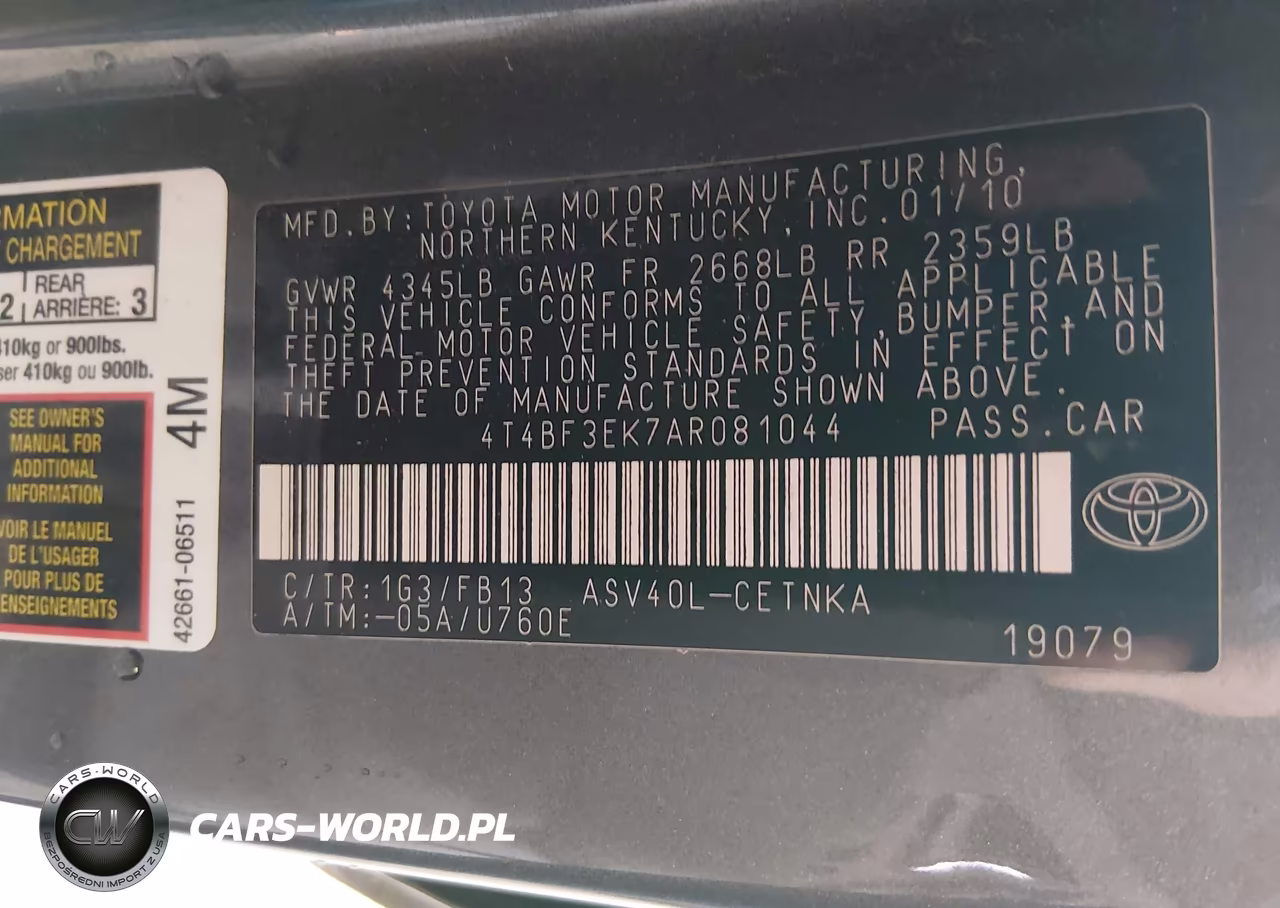 2010 Toyota Camry Le VIN:4T4BF3EK7AR081044 - 9