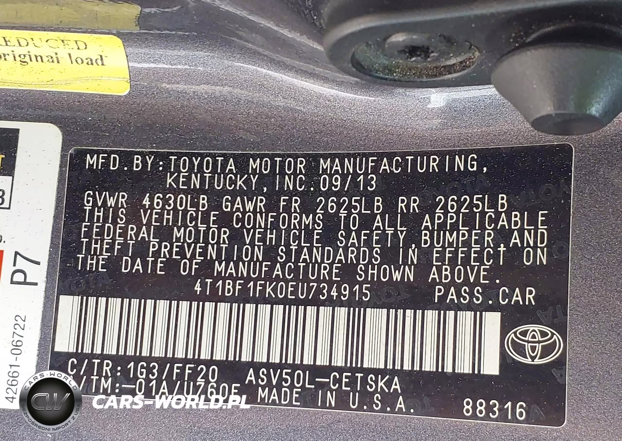 2014 Toyota Camry Se VIN:4T1BF1FK0EU734915 - 9