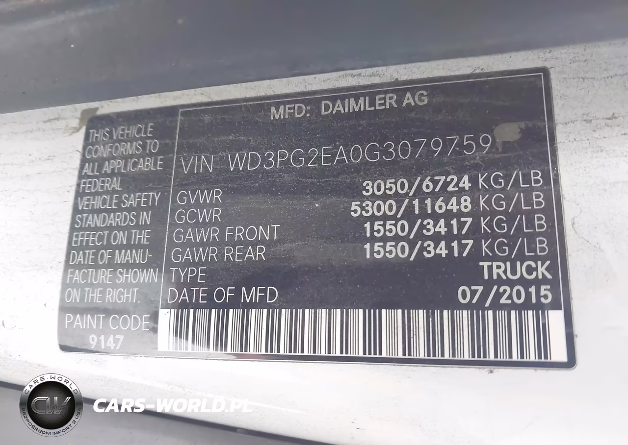 2016 Mercedes-Benz Metris VIN:WD3PG2EA0G3079759 - 9