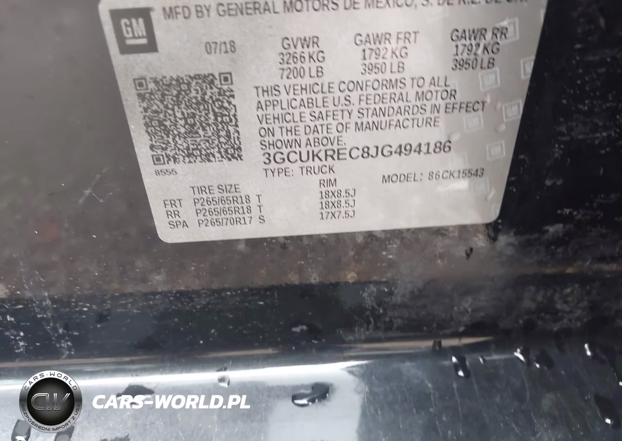 2018 Chevrolet Silverado 1500 2Lt VIN:3GCUKREC8JG494186 - 9