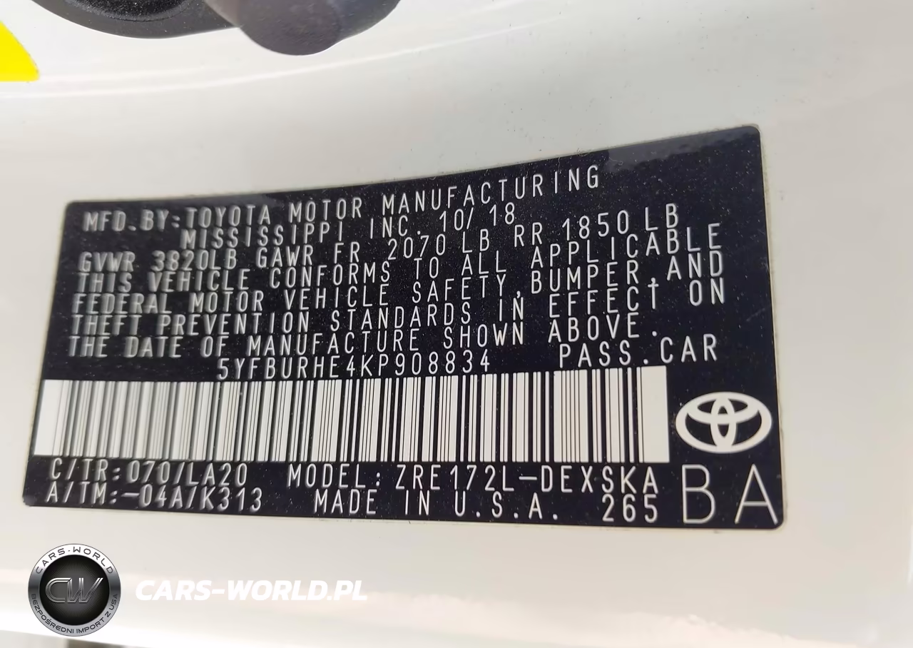 2019 Toyota Corolla Xse VIN:5YFBURHE4KP908834 - 9