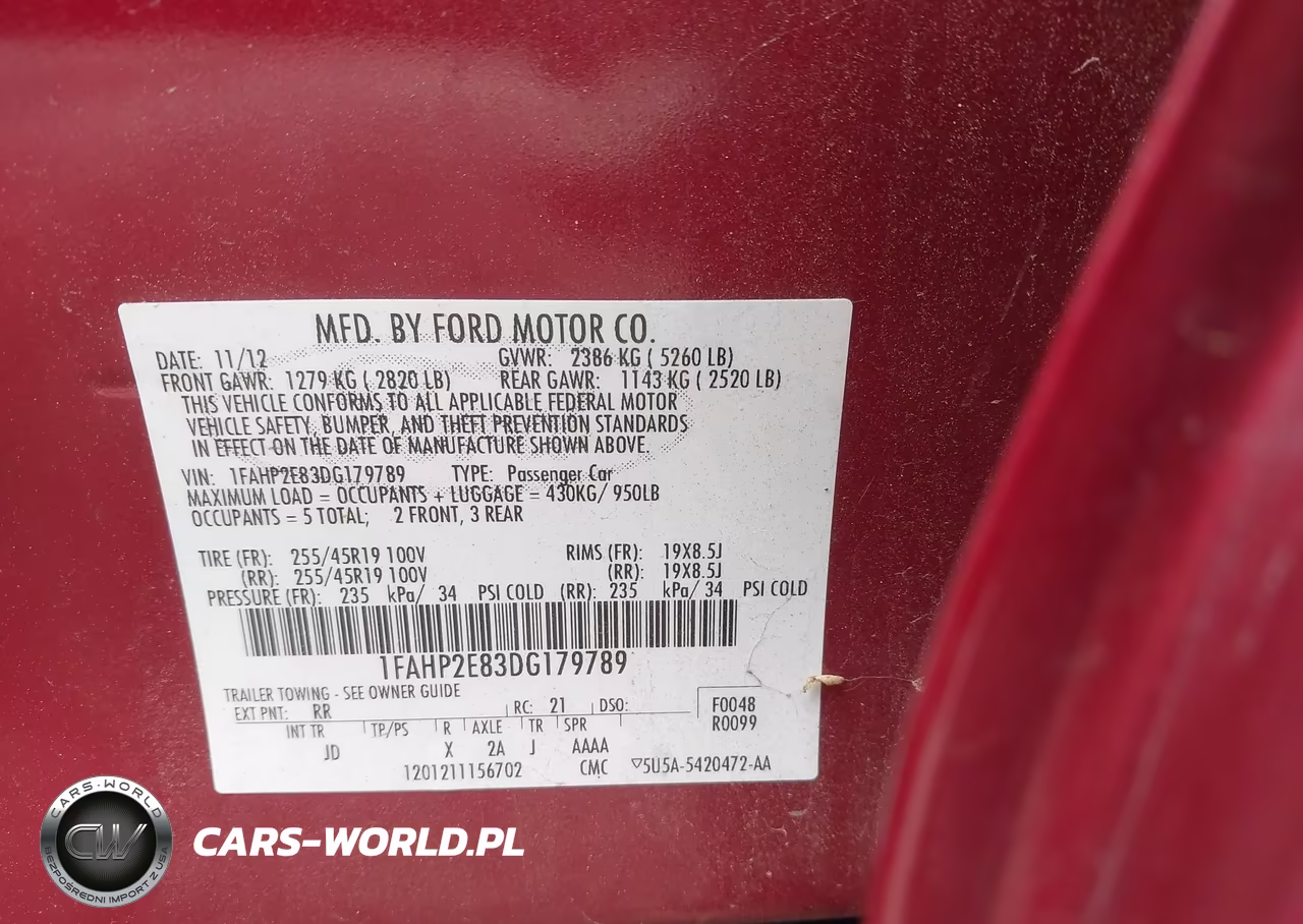 2013 Ford Taurus Sel VIN:1FAHP2E83DG179789 - 9