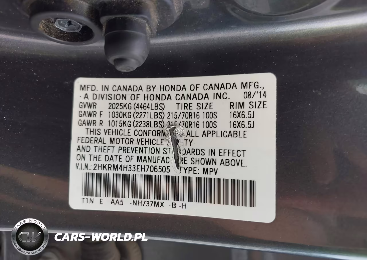2014 Honda Cr-V Lx VIN:2HKRM4H33EH706505 - 9
