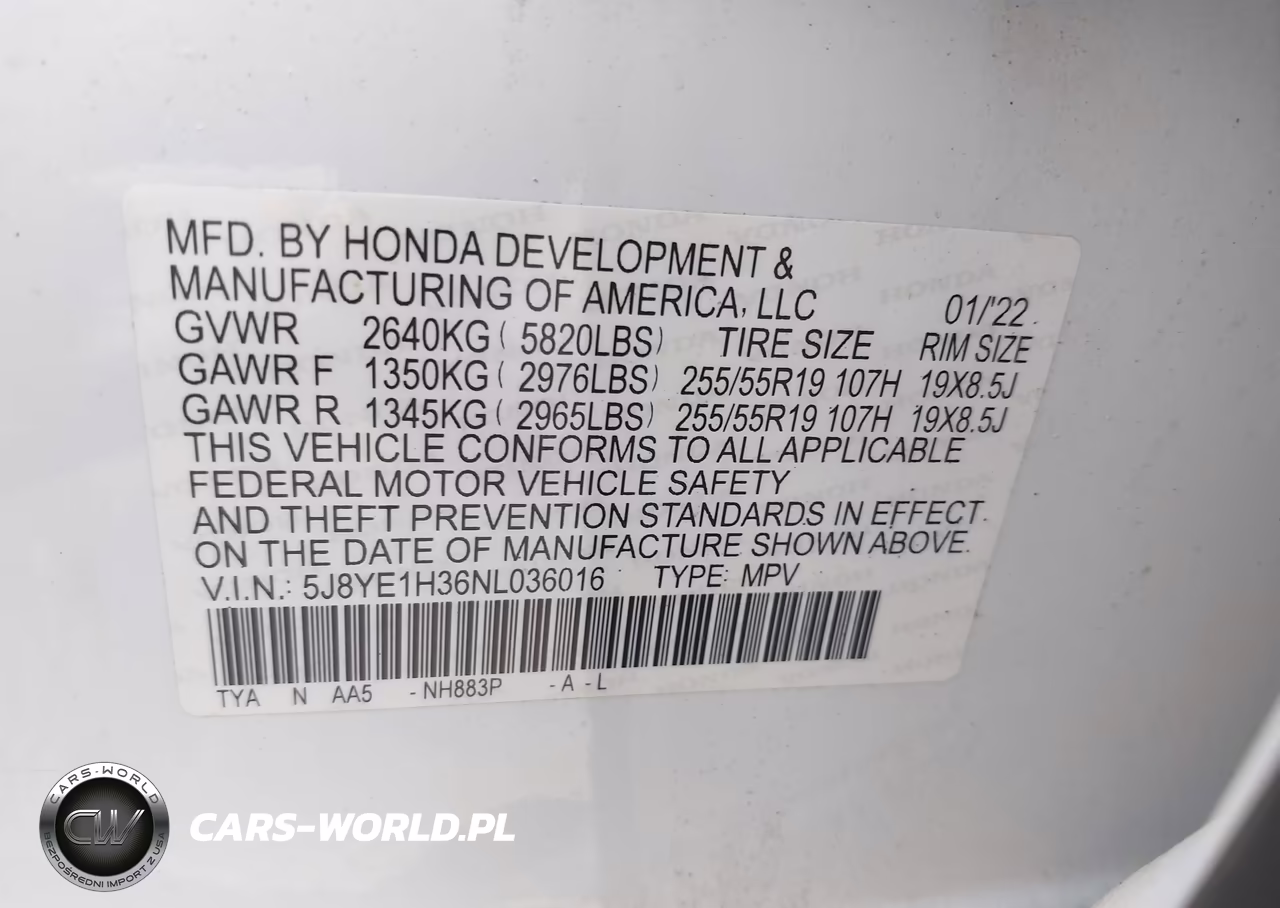 2022 Acura Mdx Standard VIN:5J8YE1H36NL036016 - 9