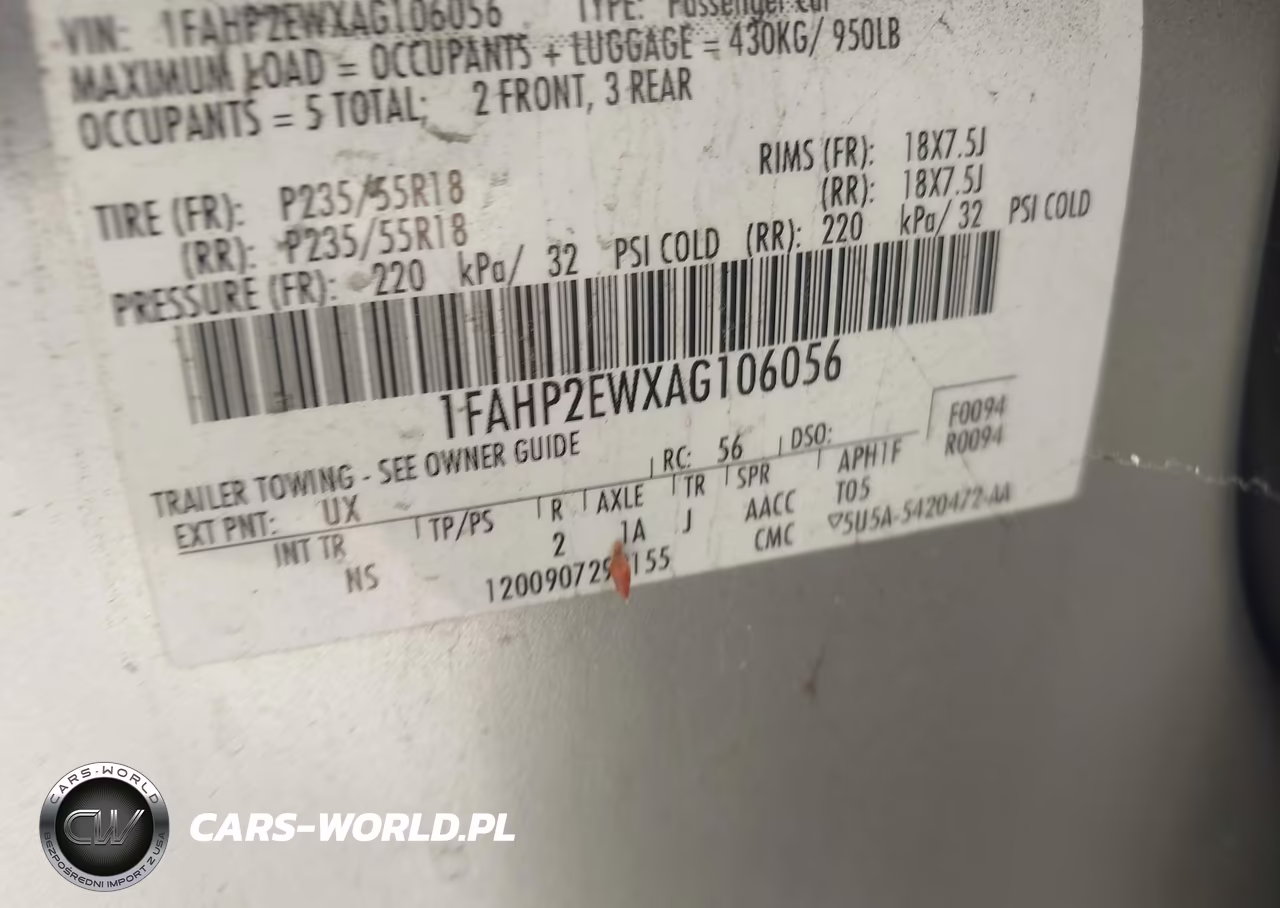 2010 Ford Taurus Sel VIN:1FAHP2EWXAG106056 - 9