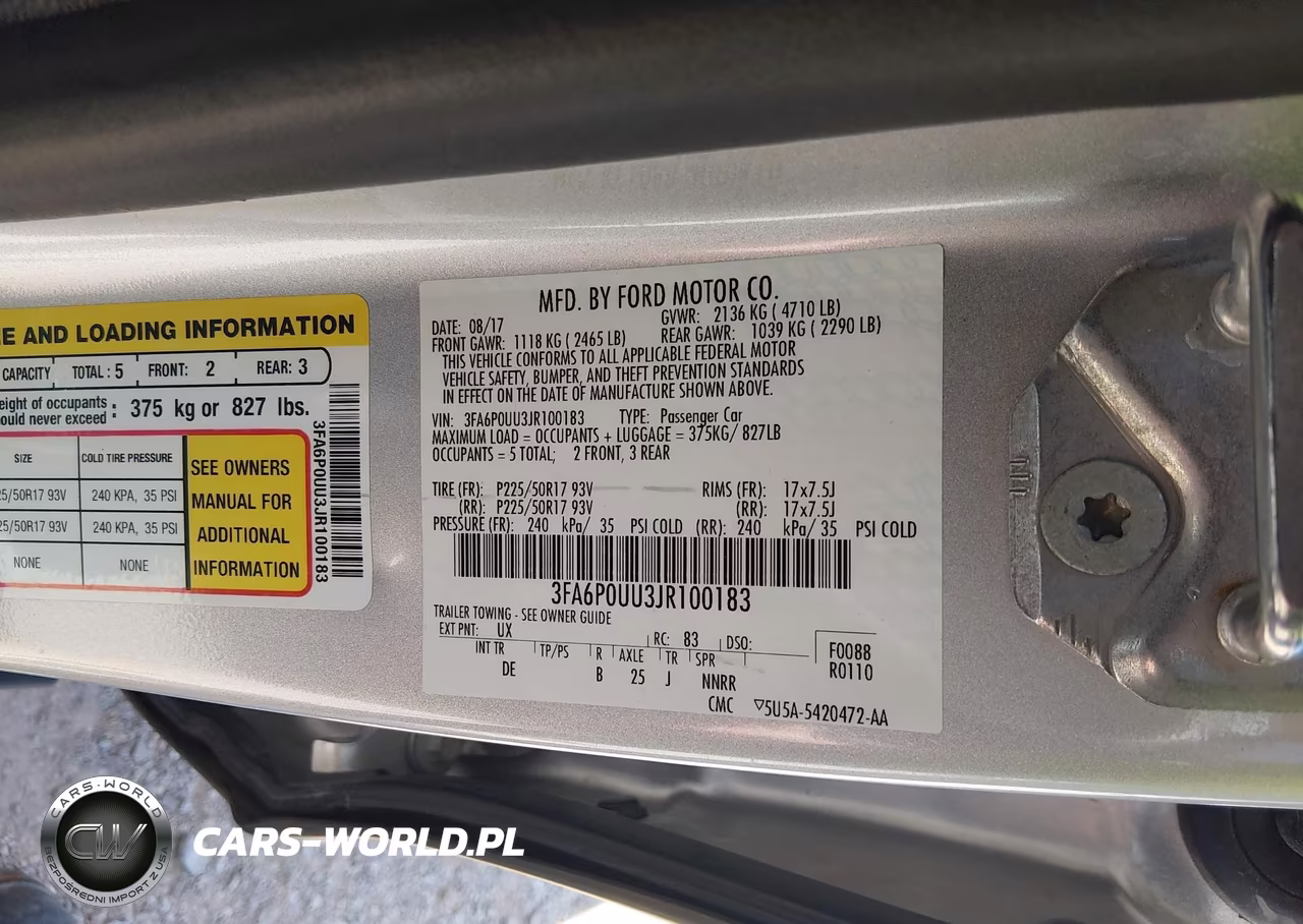 2018 Ford Fusion Hybrid S VIN:3FA6P0UU3JR100183 - 9