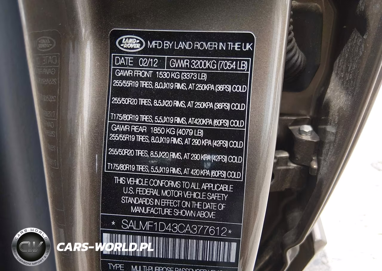 2012 Land Rover Range Rover Hse VIN:SALMF1D43CA377612 - 9