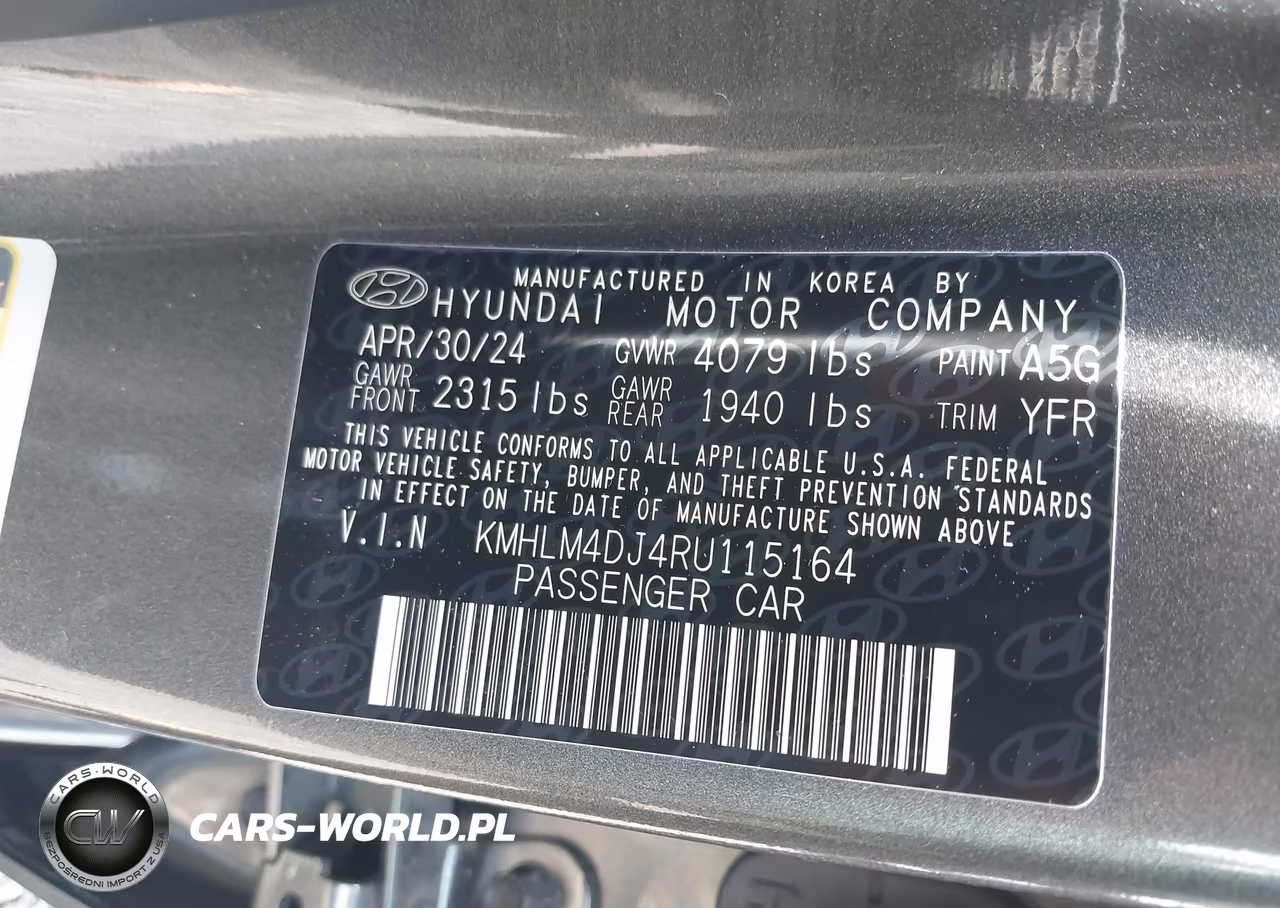 2024 Hyundai Elantra Hybrid Blue VIN:KMHLM4DJ4RU115164 - 9