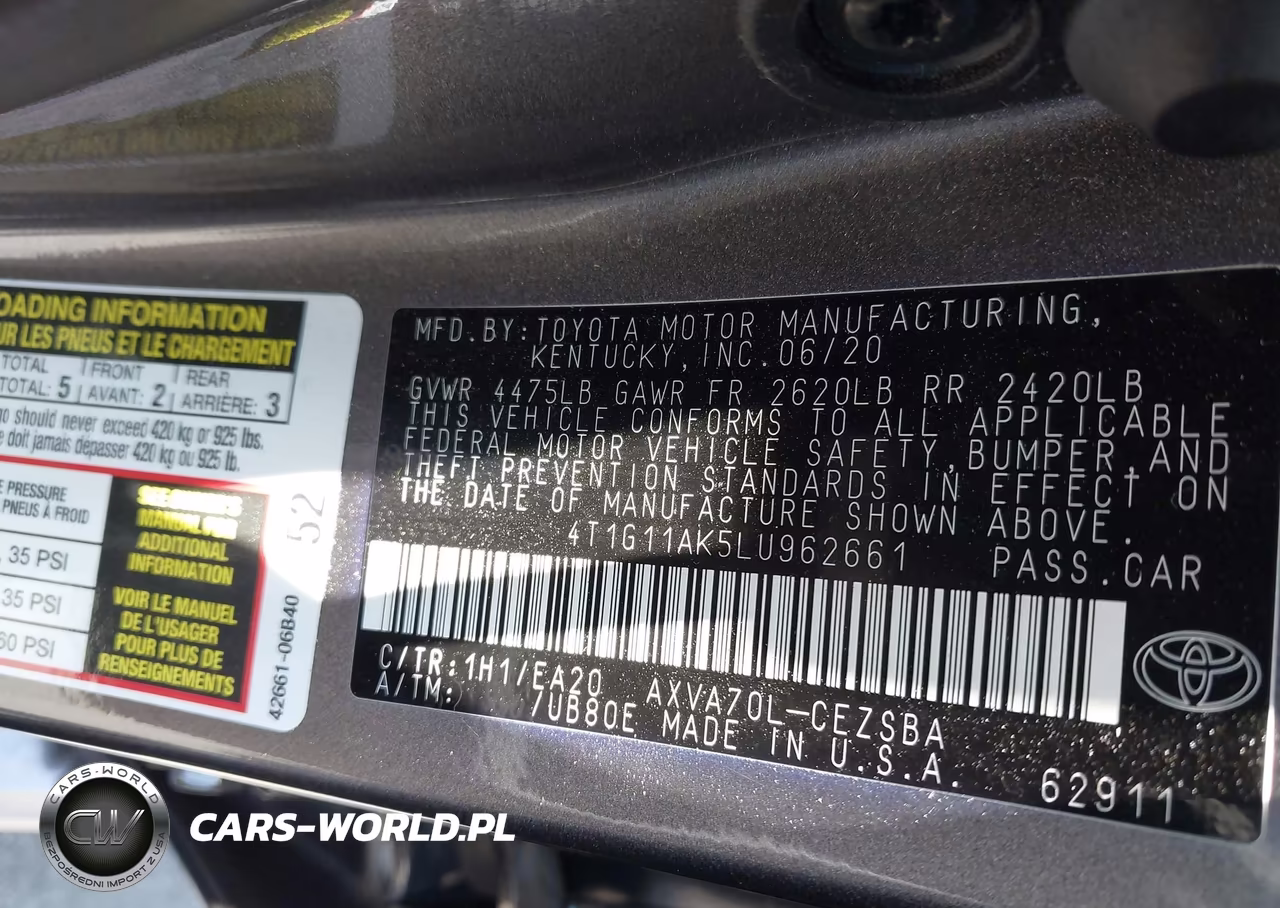 2020 Toyota Camry Se VIN:4T1G11AK5LU962661 - 9