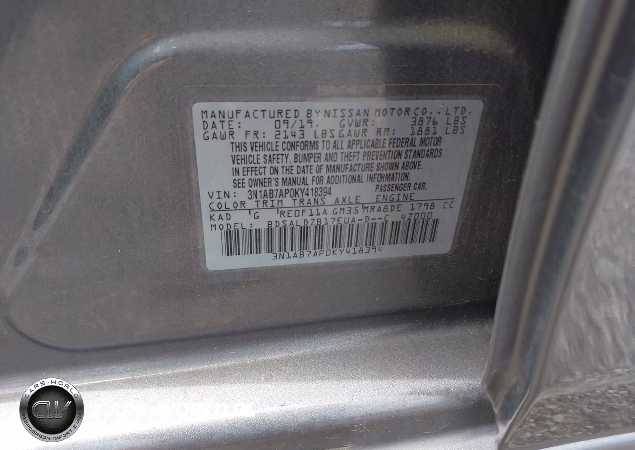 2019 Nissan Sentra Sv VIN:3N1AB7AP0KY418394 - 9