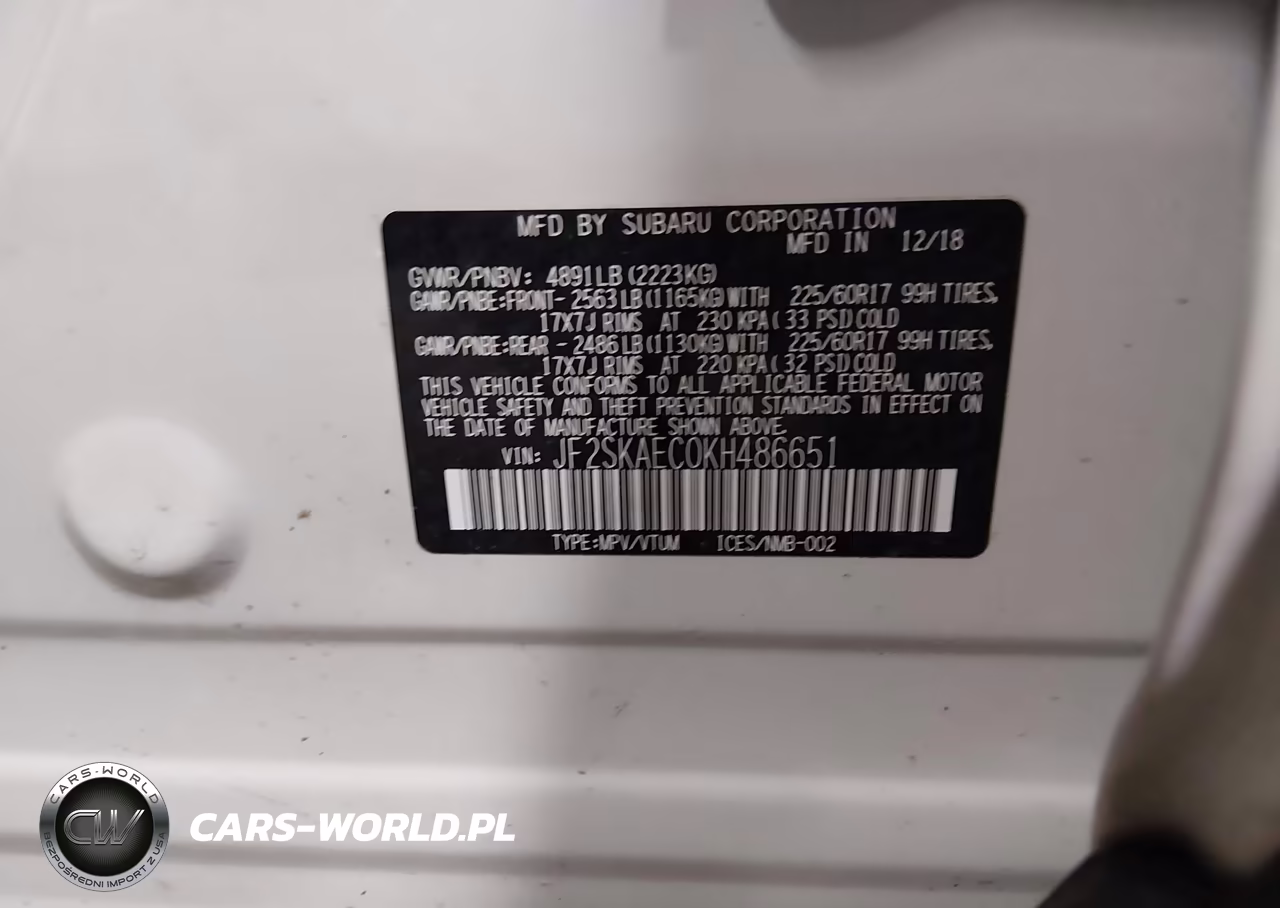2019 Subaru Forester Premium VIN:JF2SKAEC0KH486651 - 9
