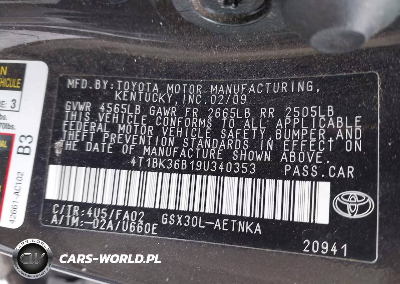 2009 Toyota Avalon Xl VIN:4T1BK36B19U340353 - 9