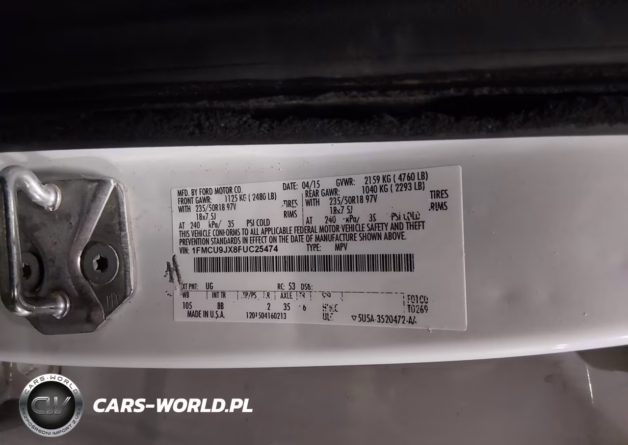 2015 Ford Escape Titanium VIN:1FMCU9JX8FUC25474 - 9