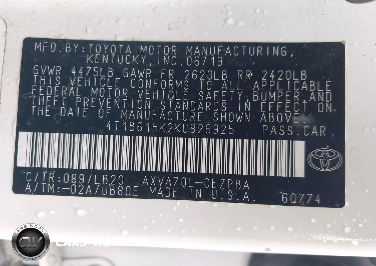 2019 Toyota Camry Xse VIN:4T1B61HK2KU826925 - 9